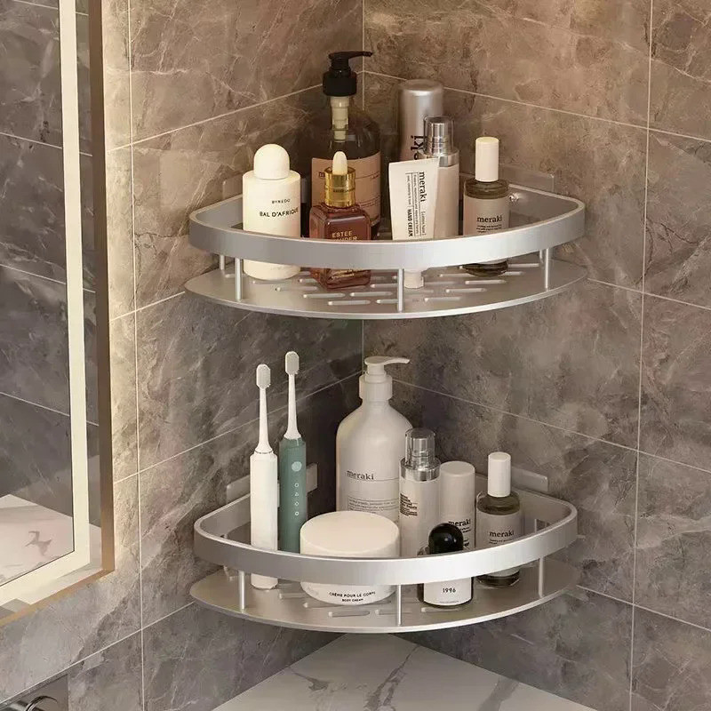 Bathroom Shelf Aluminum Alloy Shampoo Rack Makeup Storage Organizer Shower Shelf Bathroom Accessorie