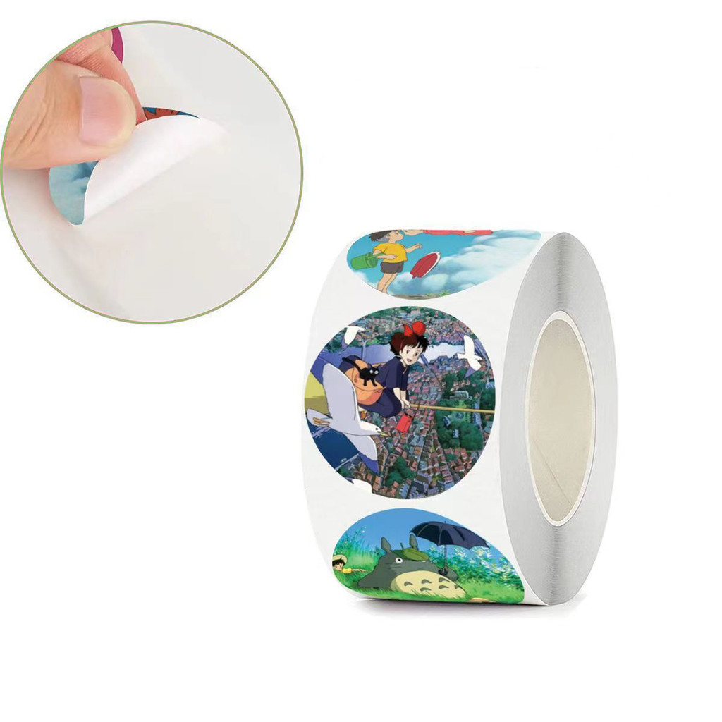 500 ชิ้น 8 ภาพ Hayao Miyazaki สติ๊กเกอร์อนิเมะม้วน/สติ๊กเกอร์เทป