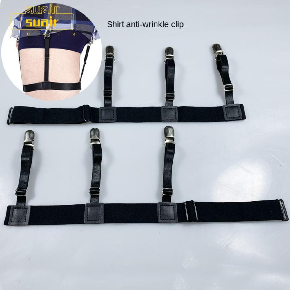 Suair สายรัดต้นขา, ยางยืดพร้อมล็อคผู้ชายเสื้ออยู่เข็มขัด, มัลติฟังก์ชั่น Ligthweight Non-slip Shirt Holders