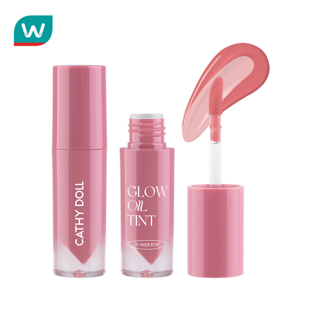 Cathy Doll เคที่ดอลล์ โกลว์ ออยล์ ลิป ทินท์ 2.4ก. 01 นู้ด โรส