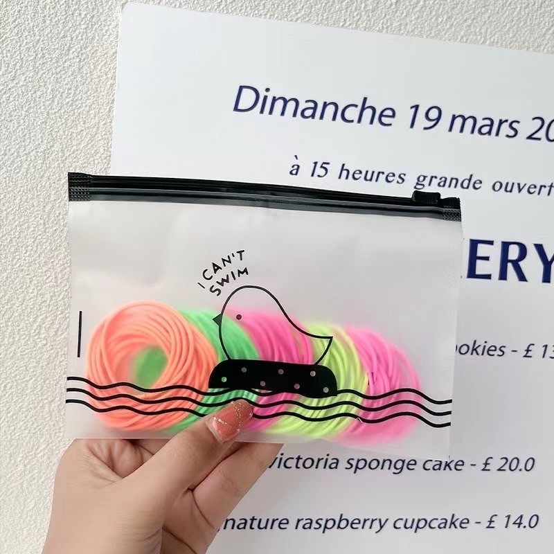 สินค้าใหม่⚡⚡ยางรัดผม ยืดหยุ่นสูง สไตล์เกาหลี สีสันสดใส แพ็ค100เส้น พร้อมซองใส่🔮