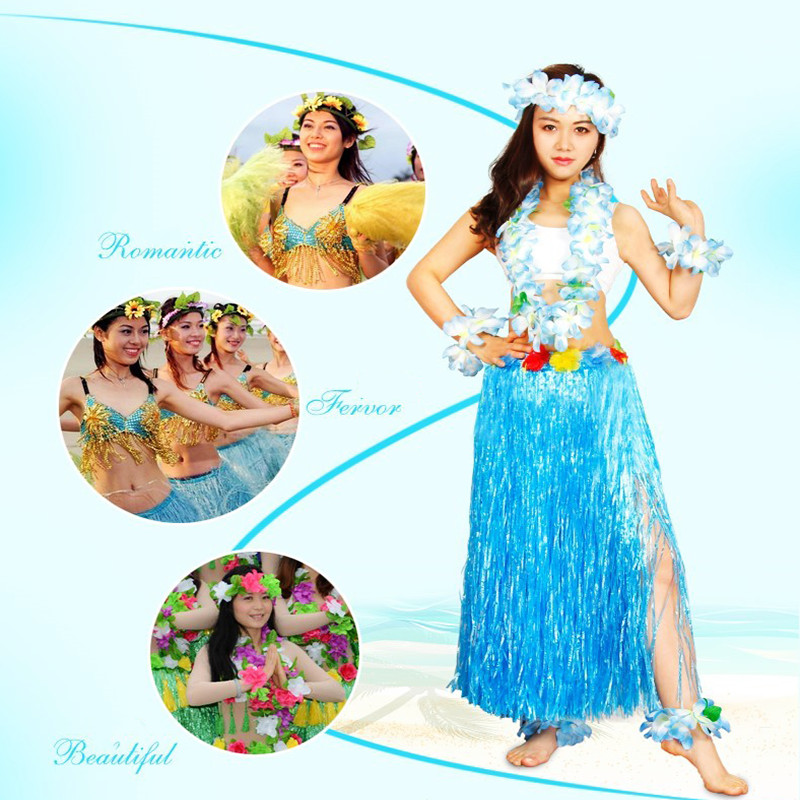 สไตล์ฮาวาย กระโปรงเชือกฟาง อุปกรณ์ประกอบฉากเต้นฮูลาสำหรับผู้ใหญ่ มันสวยมากกระโปรงฟางกระ
