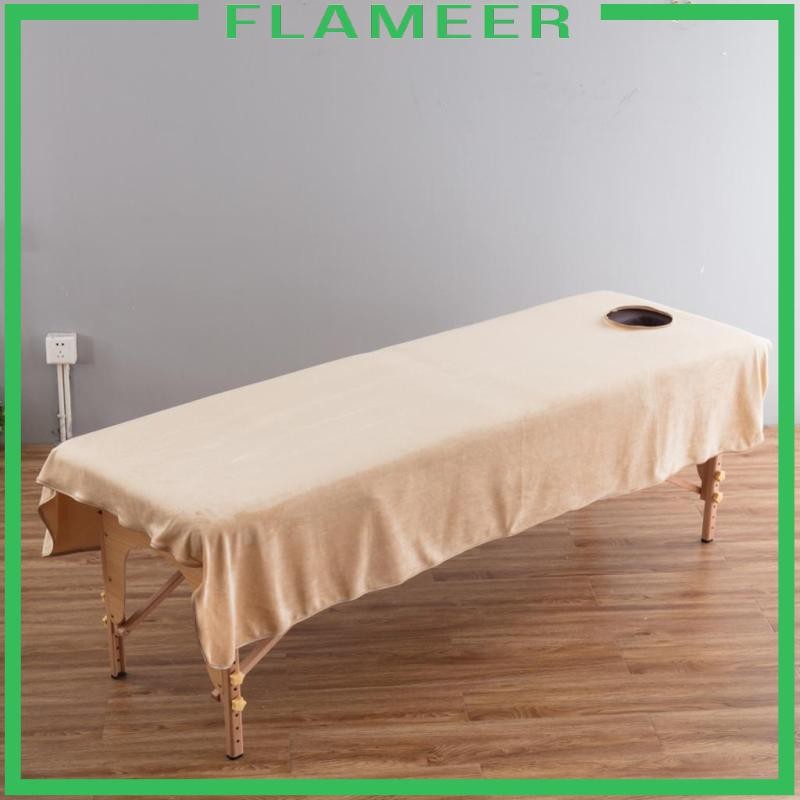 [Flameer] แผ่นที่นอนนวดโต๊ะเครื่องสําอางผ้าคลุมเตียงพร้อมรูหน้าอูฐ 80x190 ซม.