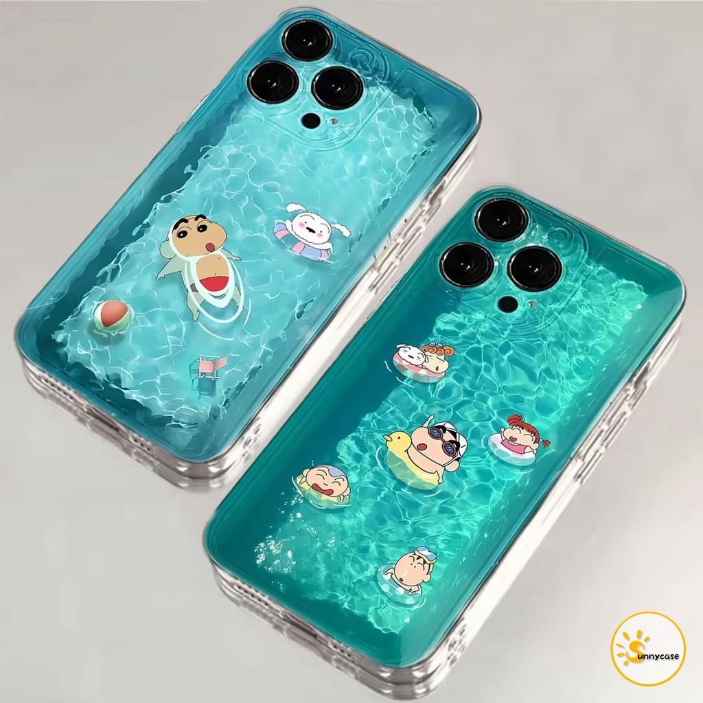 เคสนิ่มใสลายเครยอนชินจังสำหรับว่ายน้ำเข้ากันได้กับ Redmi 9C 13C 10C 12C 12 10A 9A 10 9 Note 13 10 12 11 Pro POCO M3 C55