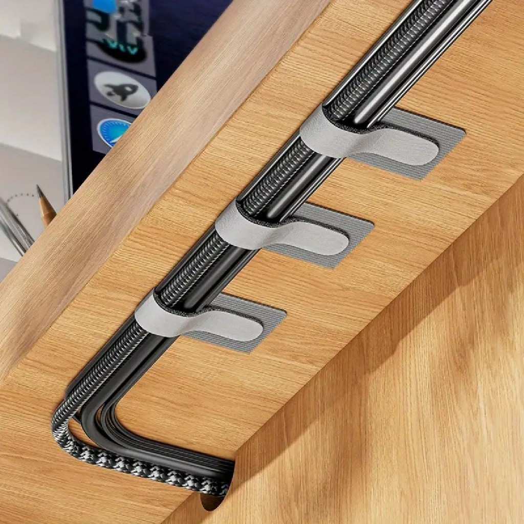 ที่รัดสายไฟตีนตุ๊กแก 9ซม.50pcs จัดสายไฟโต๊ะคอมได้สบาย มีกาวในตัว สองสี - รูปที่ 5