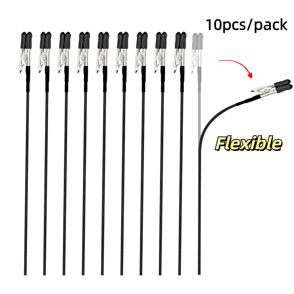 10pcs โลหะยืดหยุ่นรุ่น Airbrush ภาพวาดจระเข้คลิป Stick ยาง Bendable เคล็ดลับ Wire Clamps ยาว-Tailed Clasp สําหรับ Gundam รุ่นระบายสีภาพวาด DIY การ์ด Photo Memo
