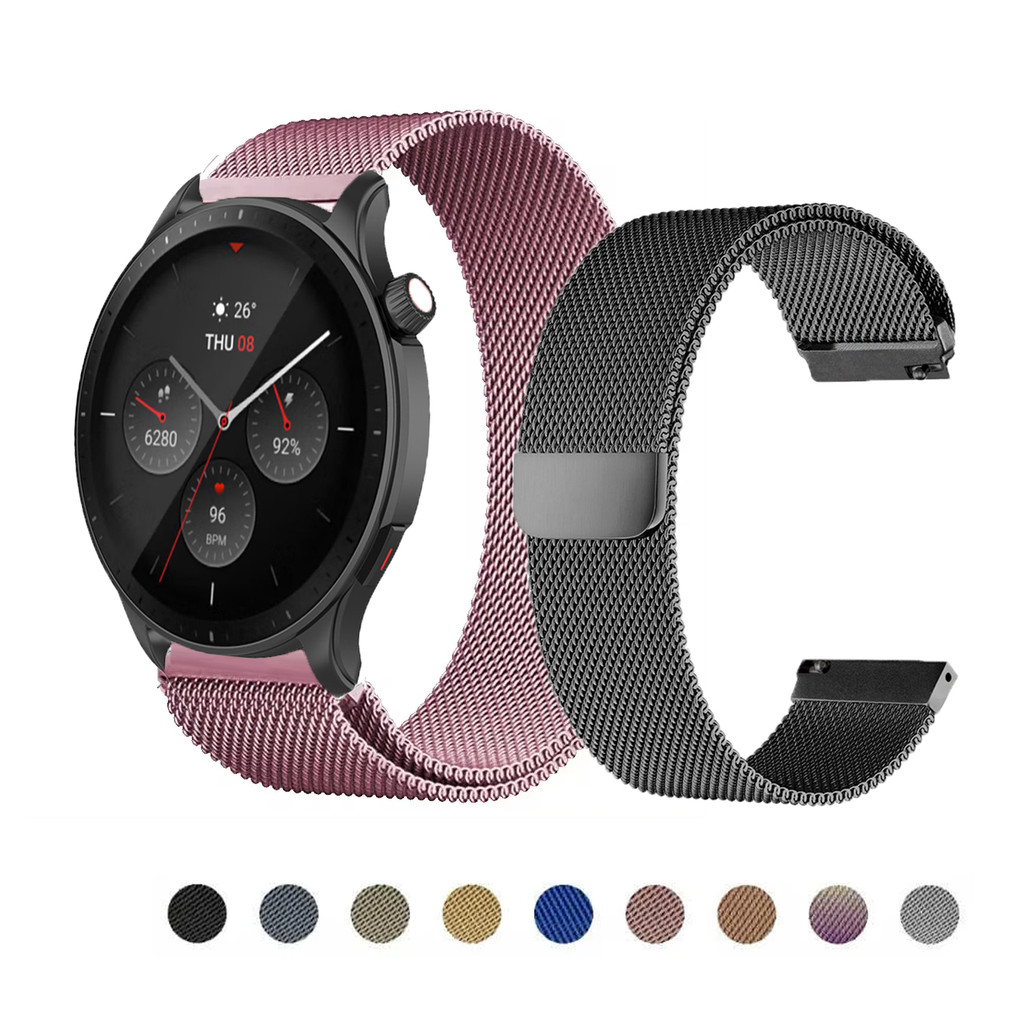 สาย Milanese สําหรับ Huami Amazfit GTR Mini GTR3 GTR4 Pro 42 มม.47 มม.Bip5 GTR2 GTR GTR2E GTR 2 3 4 