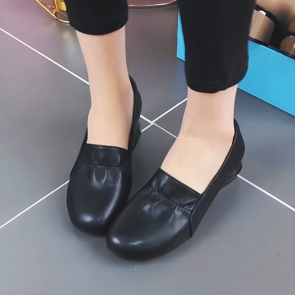 แฟชั่นใหม่หนังแท้เพิ่มความสูงส้นหนารองเท้าแมรี่เจน