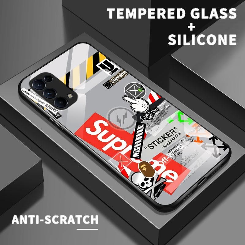 เหมาะสำหรับ OPPO Reno5 4G 5G Reno4 F Lite Reno2 Z Reno3 กรณีโทรศัพท์ใหม่เคส Simple Creative Patterns