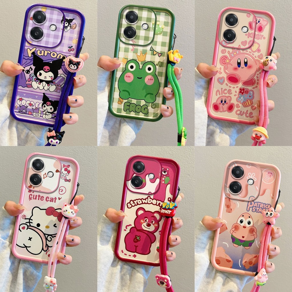 เคส Oppo A3X Pink KT Cat/Fart Strawberry Bear/Cheese Pie Superstar/Kuromi Grid/Frog Crown/Kirby เคสโทรศัพท์ซิลิโคน