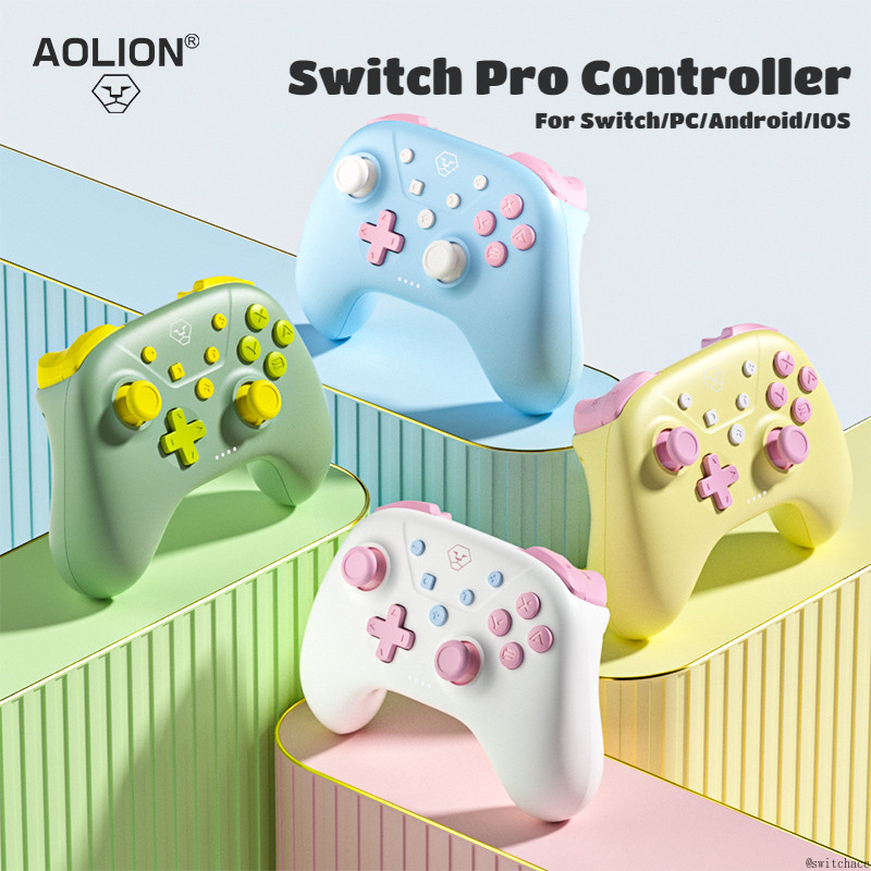 AOLION Pro Controller Rococo สีสําหรับ Nintendo Switch/PC/ iOS/Android บลูทูธ Gamepad สต็อกท้องถิ่น 