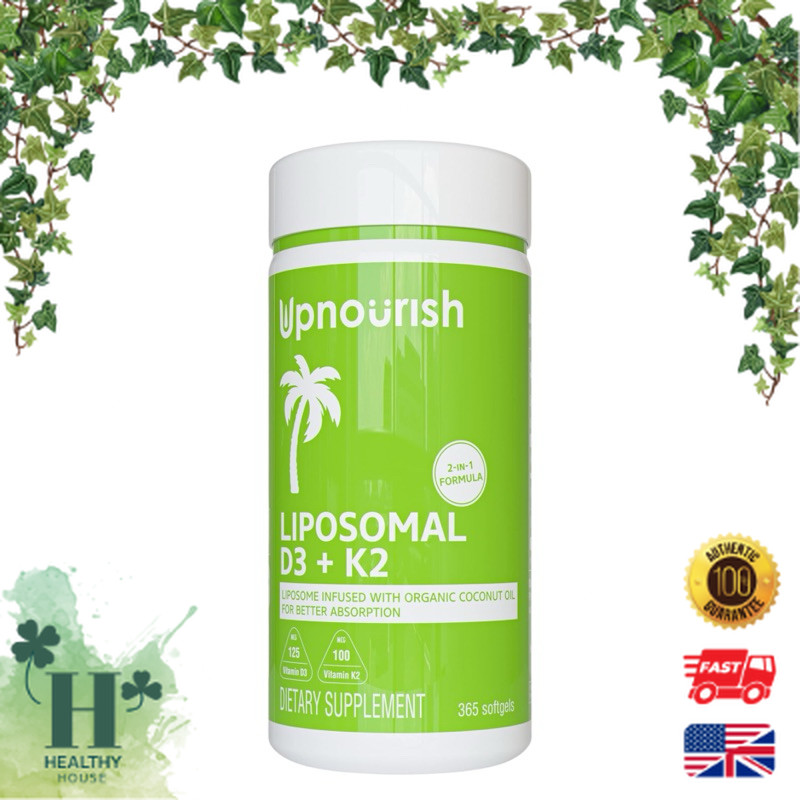 พร้อมส่ง UpNourish Liposomal D3 & K2 MK-7 | 365 softgels