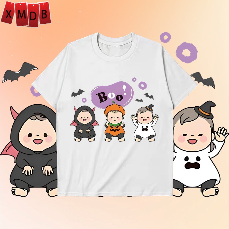 [พร้อมส่ง]เสื้อ เสื้อยืดผู้หญิง Boo halloween ของขวัญวันฮาโลวีน แฟชั่น t shirt ผ้าคอตตอน ไม่หด S-5XL