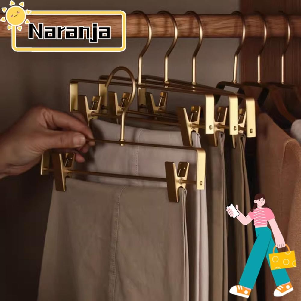 Naranja ไม้แขวนเสื้อ,กันลื่น Traceless ไม้แขวนกางเกง,อลูมิเนียมคุณภาพ Anti-corrosive Gold/เศษไม้ตู้เสื้อผ้าชั้นเก็บเสื้อผ้า