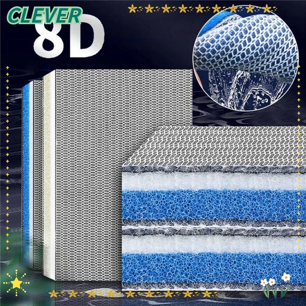 CLEVER 1 ชิ้นกรองชีวเคมี, 8 ชั้น 8D Aquarium Filter ฟองน้ํา, High-Density Cotton Sponge Aquarium อุปกรณ์เสริม