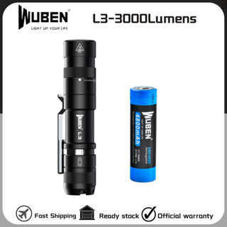 WUBEN L3 ยูทิลิตี้ไฟฉาย 3000 Lumens Type-C ชาร์จได้ 4800mAh …