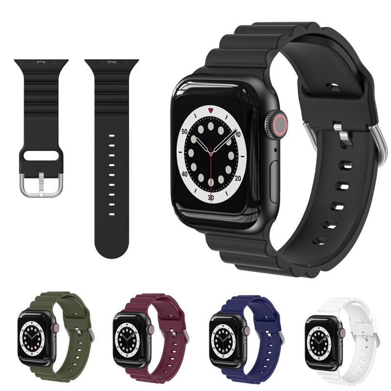Soft Liquid สายนาฬิกาซิลิโคนสําหรับ Apple Watch S9/8/7/6/5/4/3/2/1 SE2 ULTRA กีฬาสายสําหรับ iWatch 4