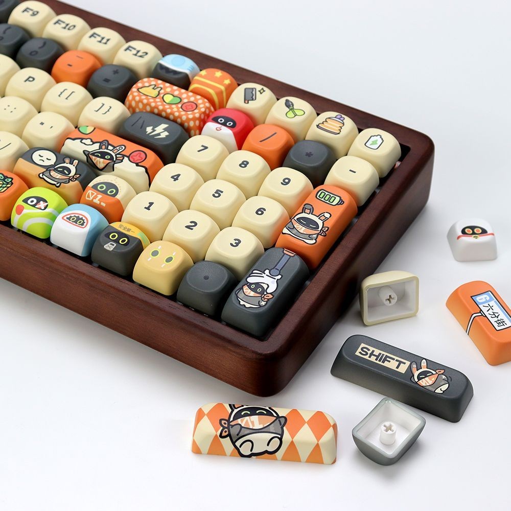 Bangboo Keycaps KOA โปรไฟล์ 130 คีย์ PBT Dye Sublimation Wooting60 MAD60 Aula F75 รอบ Keycaps สร้างส