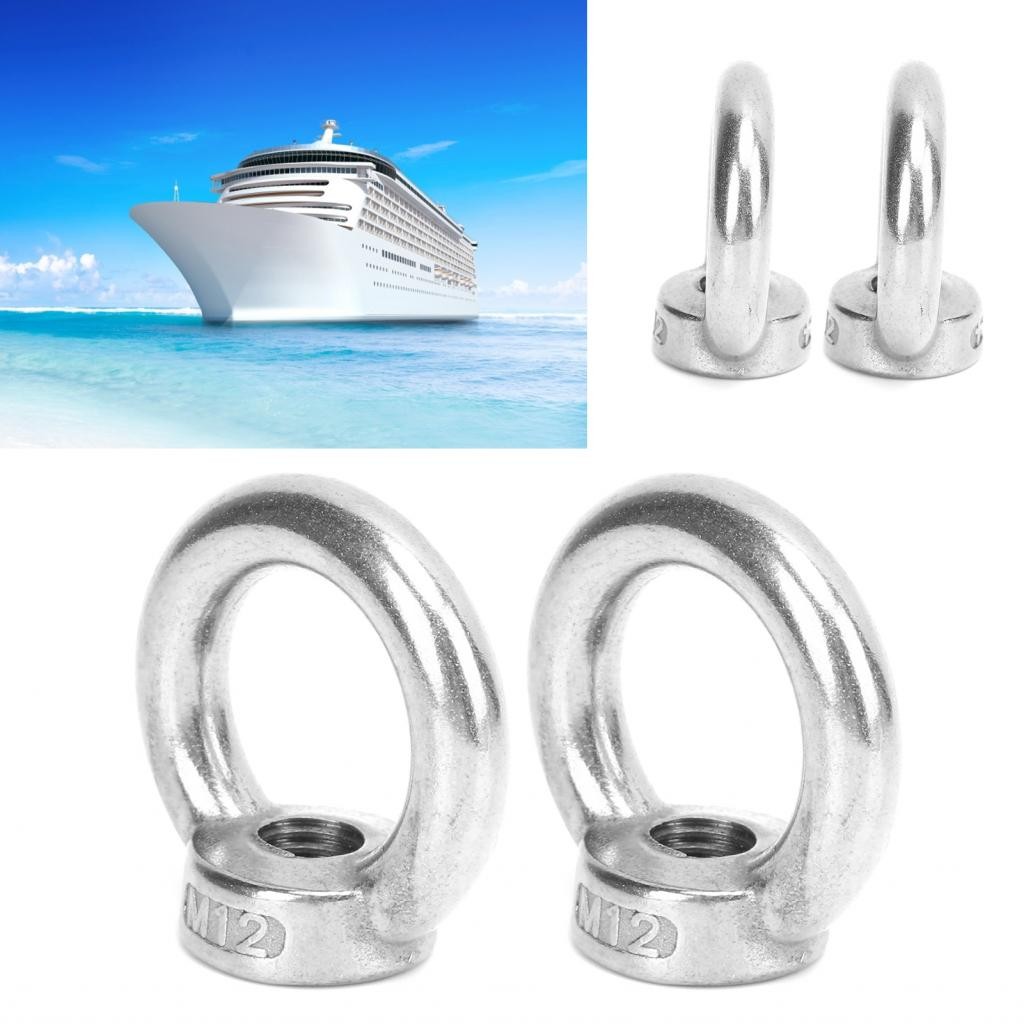 Eye Nut 2PCS สแตนเลสยกสำหรับเรือยอชท์สปีดโบตส์อุตสาหกรรมมหาสมุทร