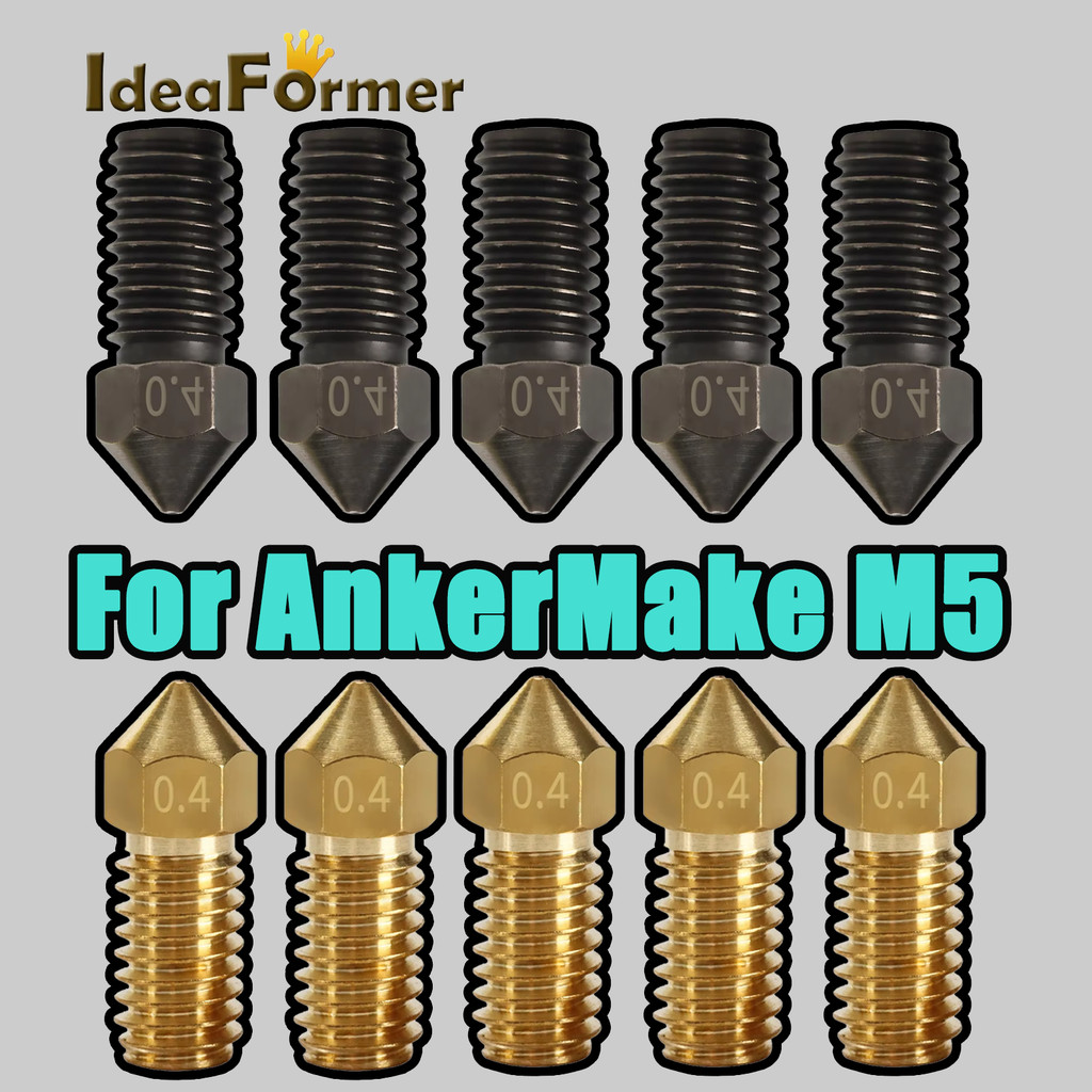 3D Printer Nozzle for AnkerMake M5 0.2mm 0.4mm 0.6mm 0.8mm Brass Nozzle Hard Steel Nozzle 3D Printer