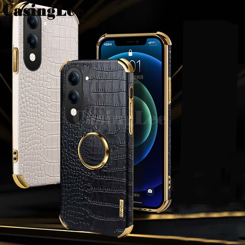 เคสโทรศัพท์สําหรับVIVO Y19S GT Y29T Y29Sปกหลังจระเข้พิมพ์พร้อมผู้ถือสล็อตออกแบบใหม่สําหรับVIVO T4X Y