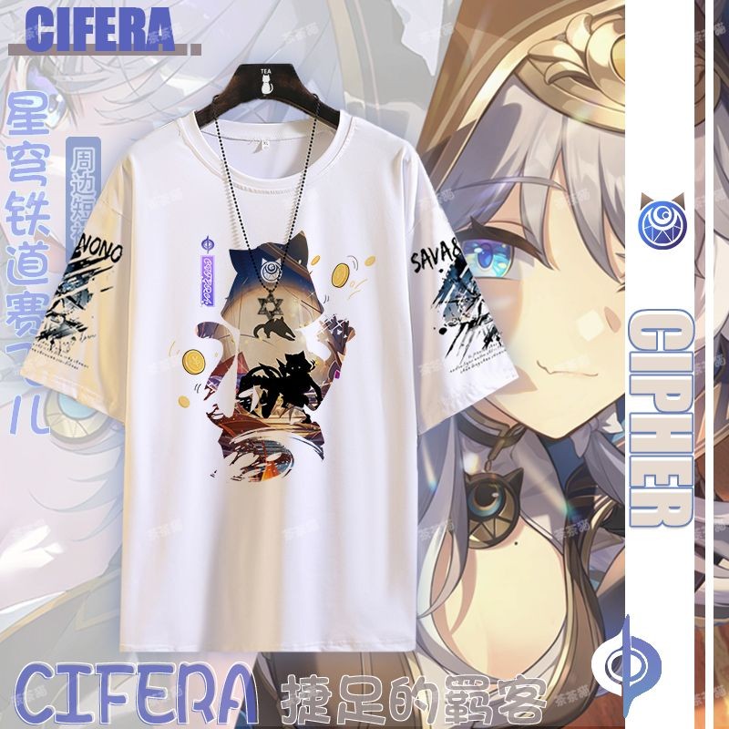 Honkai: เสื้อยืดแขนสั้นลาย Aglaea จากเกม Star Rail