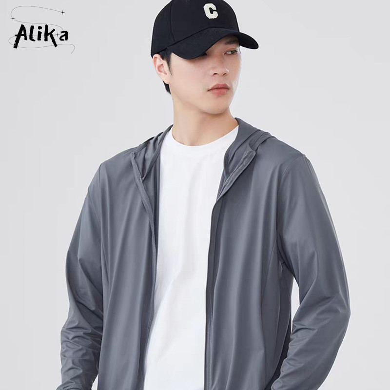 Alika เสื้อแจ็คเก็ตกันแดดน้ําหนักเบาสําหรับฤดูร้อนสําหรับผู้ชายและผู้หญิงป้องกันรังสียูวี เสื้อแจ็คเก็ตแบบบาง