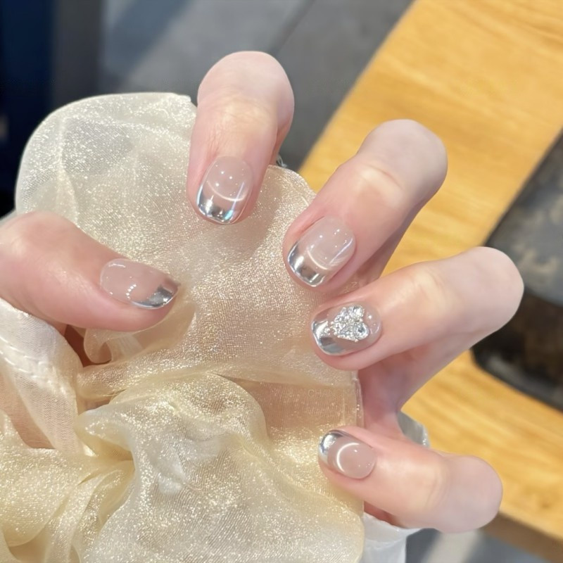 Pure Hand-Weared เล็บ ODDO Cats Eye Whitening ฝรั่งเศส High-End เล็บ Patch สั้นที่ถอดออกได้ Strobe อ