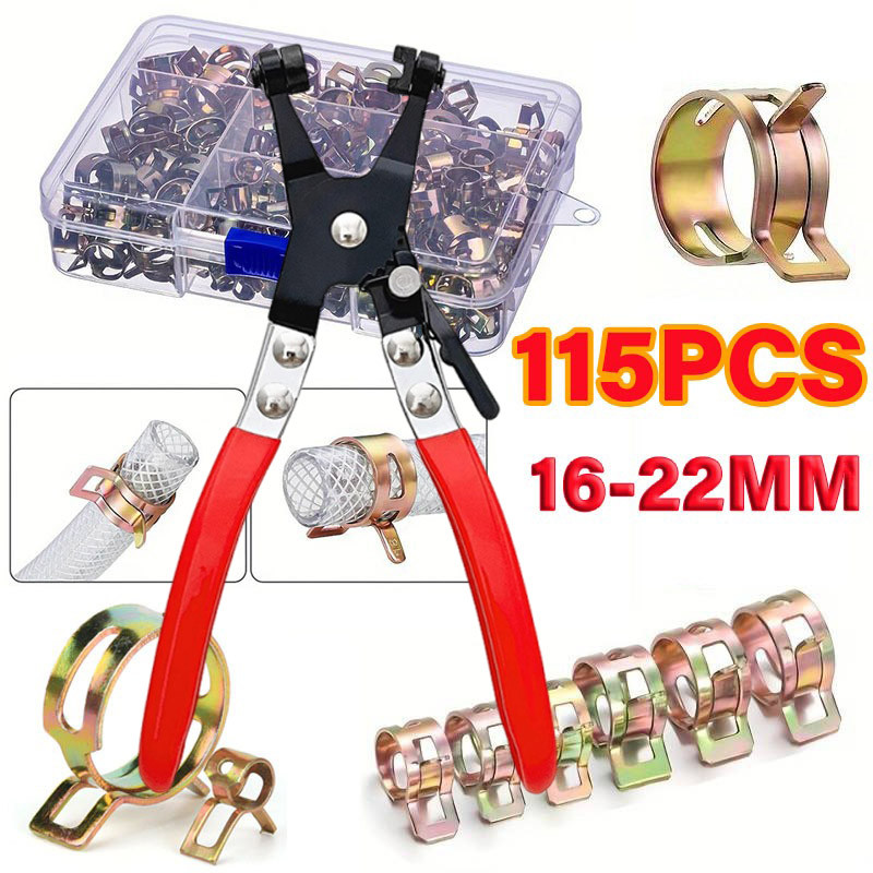 75ชิ้น/115ชิ้น าดรถคลิปสปริงสายท่อเชื้อเพลิงคลิปท่อน้ำAirที่หนีบหลอด Fastener คีมหนีบเข็มขัดรัดท่อ ( กิ๊บรัดท่อ )