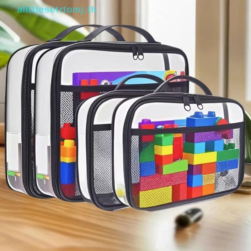 Alittlese ความจุขนาดใหญ่ PVC โปร่งใสตาข่ายเก็บกระเป๋าซิปกระเป๋ากันน้ําแต่งหน้ากระเป๋าแบบพกพา Organizer ถุงบรรจุภัณฑ์ TH