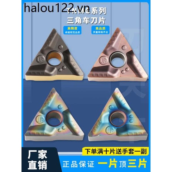 ใบมีด CNC สามเหลี่ยม TNMG160404L-UF/08R-M ใบมีดเซาะร่องที่ทนต่อการสึกหรอชิ้นส่วนเหล็กเจาะสแตนเลส