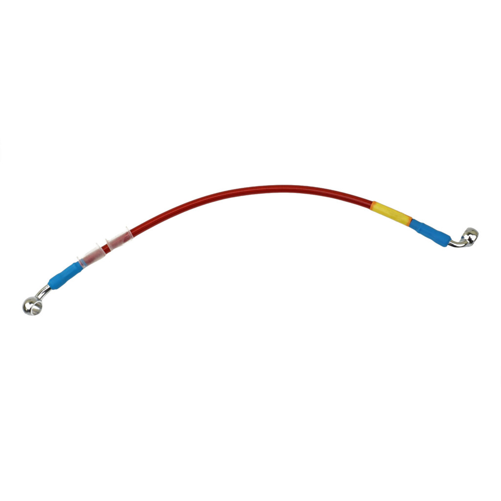 สีแดง400มม.-2200มม.สายเบรคไฮดรอลิก จุด สาย10มม.28°-90° Banjo สําหรับ Yamaha Pipe Line สายถักน้ํามัน ราคา ถูกที่สุด ดีลบีเคเค แกลเลอรีภาพที่ 8