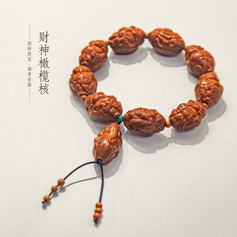Bafanglai Cai สร้อยข้อมือแกนมะกอกแกะสลักรูปนางเงือก สไตล์เทพมังกร