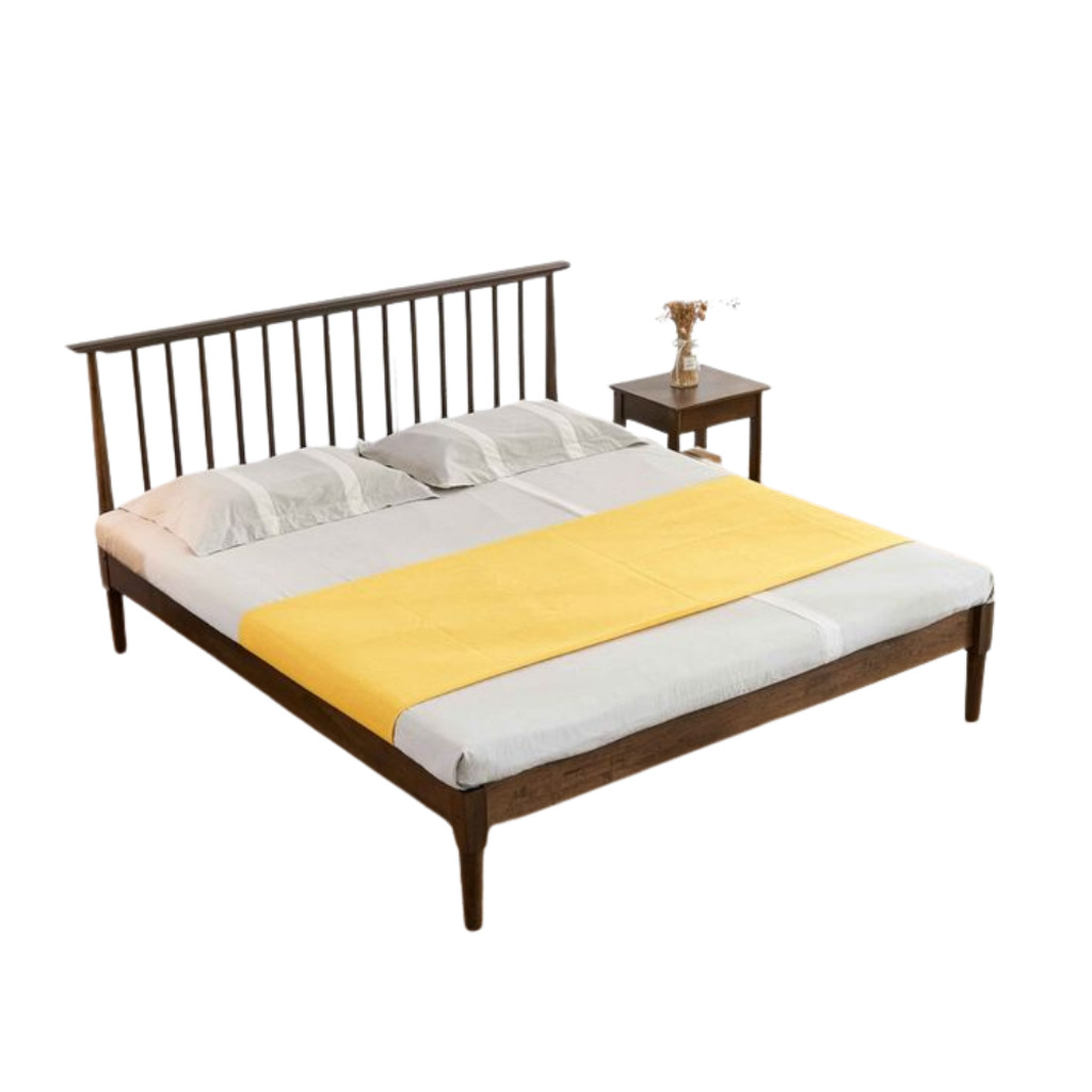 Evergreen Furniture เตียงนอนไม้ยางพาราแท้ ขนาด 6 ฟุต B-1820-G2