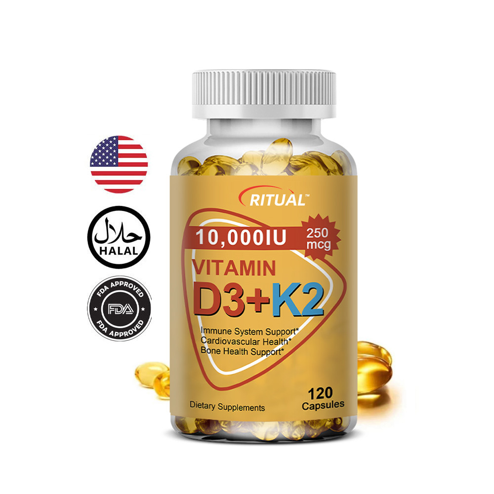 RITUAL วิตามิน D3 K2 วิตามิน D3 K2 แคปซูลรองรับกระดูกสุขภาพวิตามิน D วิตามิน D3 K2 EXP:2027