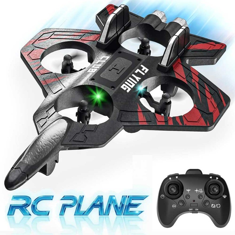 4-เครื่องยนต์เครื่องบิน RC สําหรับเด็ก 2.4GHz รีโมทคอนโทรลเครื่องบิน EPP โฟมเครื่องร่อนไฟ LED Crash-Resistant กลางแจ้งบินของเล่นของขวัญ