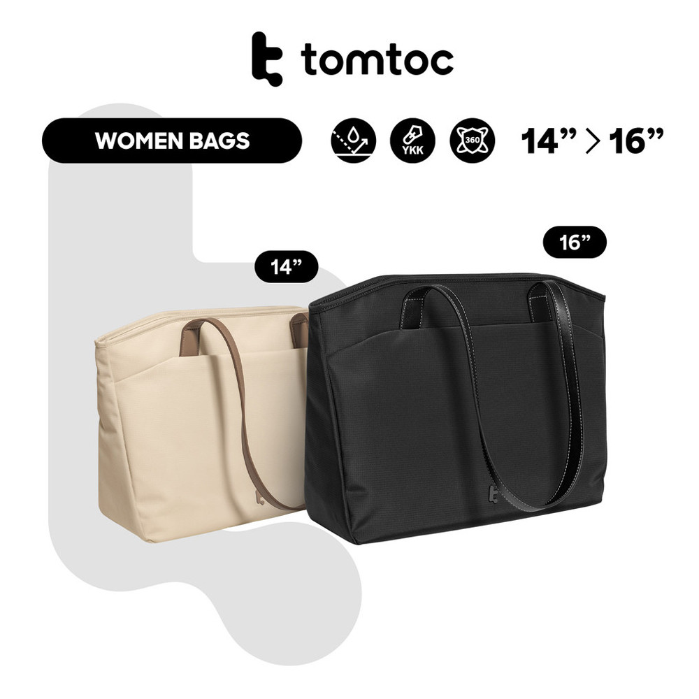 Tomtoc T23 กระเป๋าโท้ทผู้หญิงสําหรับแล็ปท็อปและMacbook 14/16 นิ้วกระเป๋าสะพายสุภาพสตรีกระเป๋าสํานักง