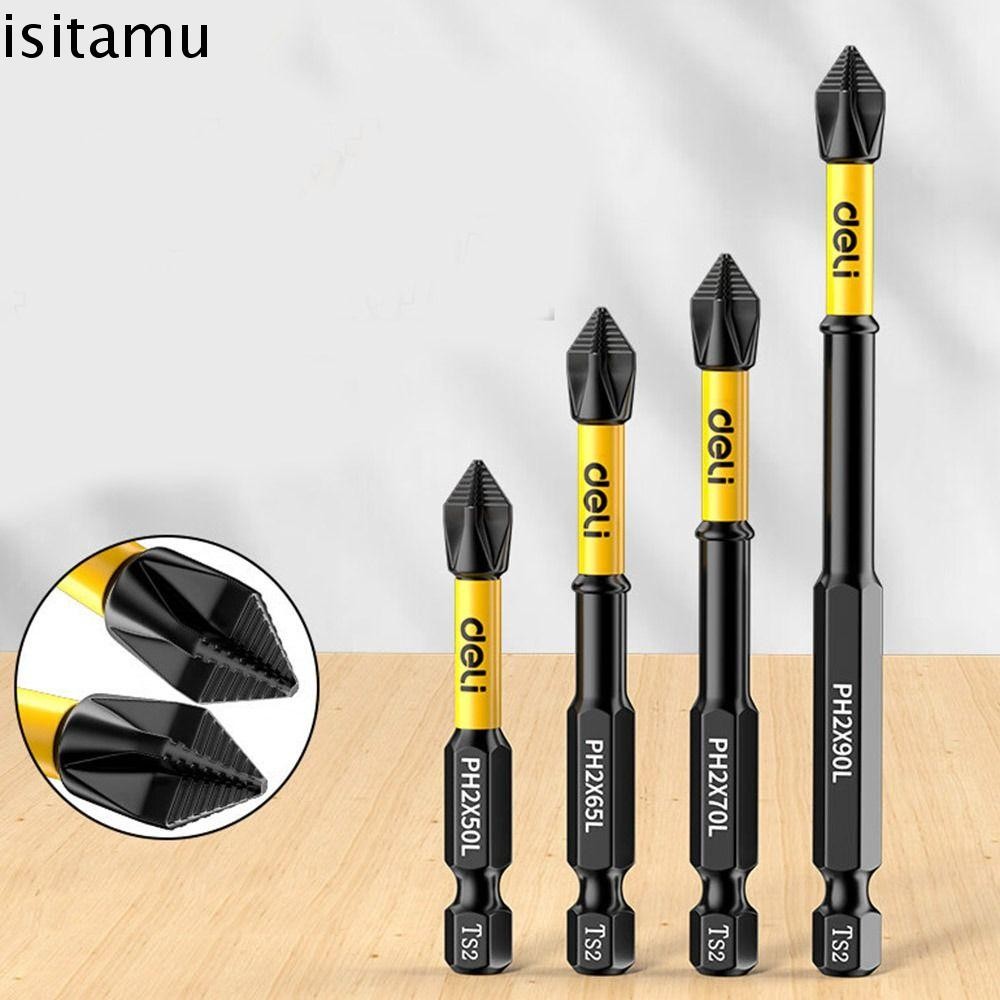 ISITAFT Cross ไขควงบิต, Anti Non-slip Impact Strong Batch หัว, 50/65/70/90/150 มม.แม่เหล็ก WaterProof ความแข็งสูง PH2 ไขควง Bits ไขควงไฟฟ้า