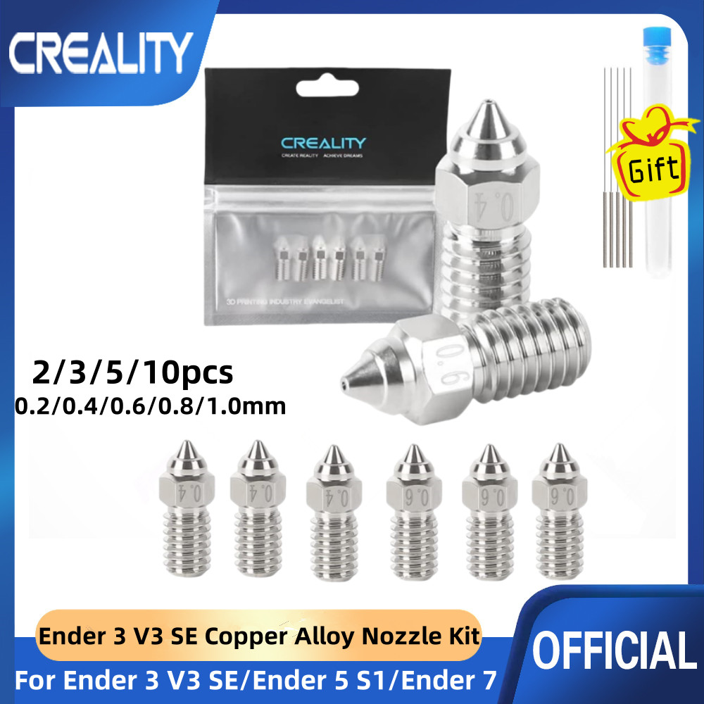 Creality Ender 3 V3 SE Copper Alloy Nozzle Kit,for Ender 3 V3 SE,Ender 5 S1,Ender7 Nickel Plating Hi