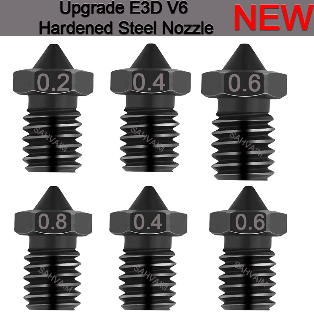 E3D V6 Hardened Steel Nozzle V6 Nozzle 3d Printer Parts 0.2 0.4 0.6 0.8 For Ender 3 Hotend Titan Ext
