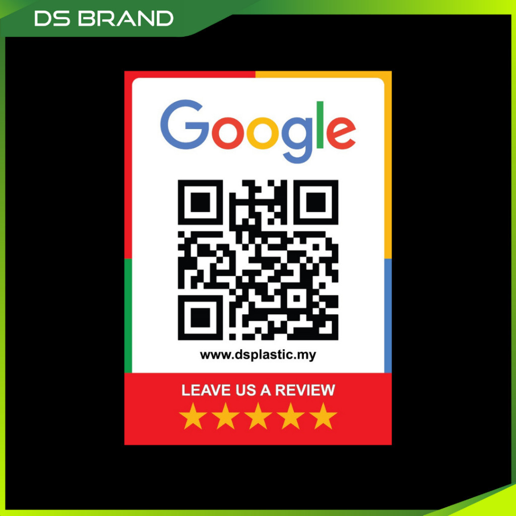 Papan Kod QR / QR Code Rating Review Board / Acrylic UV Printing - DS Brand D2