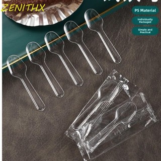 เซนิทซ์ 500ชิ้นช้อนชิมโปร่งใส,ทิ้งล้างช้อนพลาสติกทิ้ง,มินิน้…