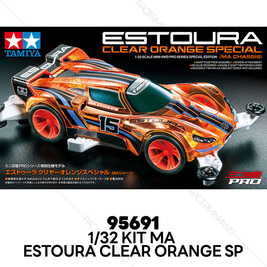 TAMIYA 95691 1/32 Mini 4WD PRO Estoura Clear Orange Special (MA Chassis)