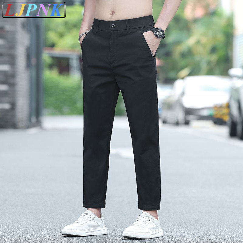 กางเกงสำนักงานผู้ชายเอวยางยืด - ผ้าไหมน้ำแข็งระบายอากาศ