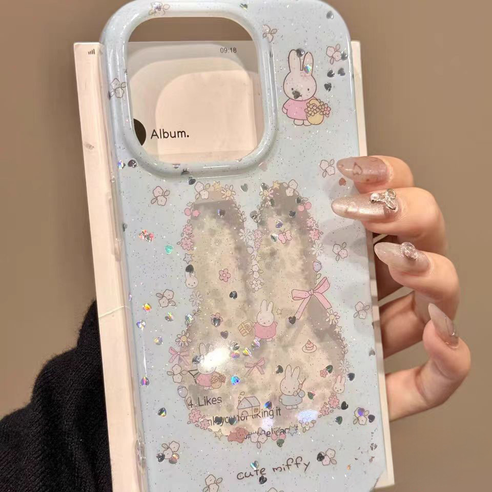เคสไอโฟน 15 สำหรับ iPhone 11 15 13 14 12 Pro Max 8Plus 7Plus XR 14 7 8 15 Plus X XS Max  ปกกระต่ายคิตตี้น่ารัก - ภาพย่อย 2