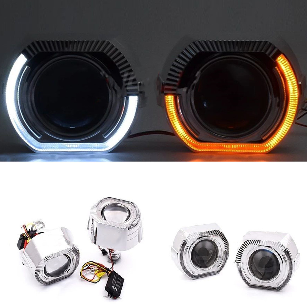 NTW ใหม่คู่มือแสงรุ่นกีฬาแบบบูรณาการปกแองเจิลตา2.5 "3.0"ไฟหน้ารถตกแต่งปกเลนส์สี่เหลี่ยม