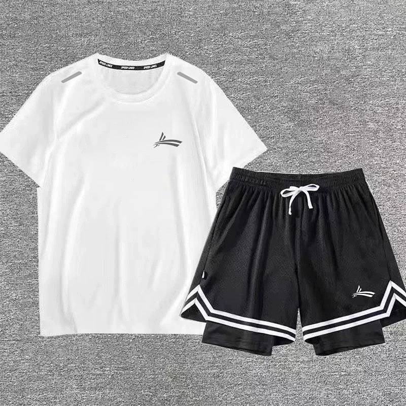 【Ready Stock】 Wolan Sports Student American Training Wear Quick-Drying T-shirt Shorts Sports Suit Su