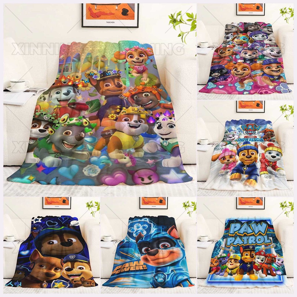 PAW Patrol ผ้าห่มบางเนื้อนุ่มเหมาะสําหรับโซฟา Nap ทุกวันหรือใช้สํานักงานน้ําหนักเบาโยนเหมาะสําหรับขอ