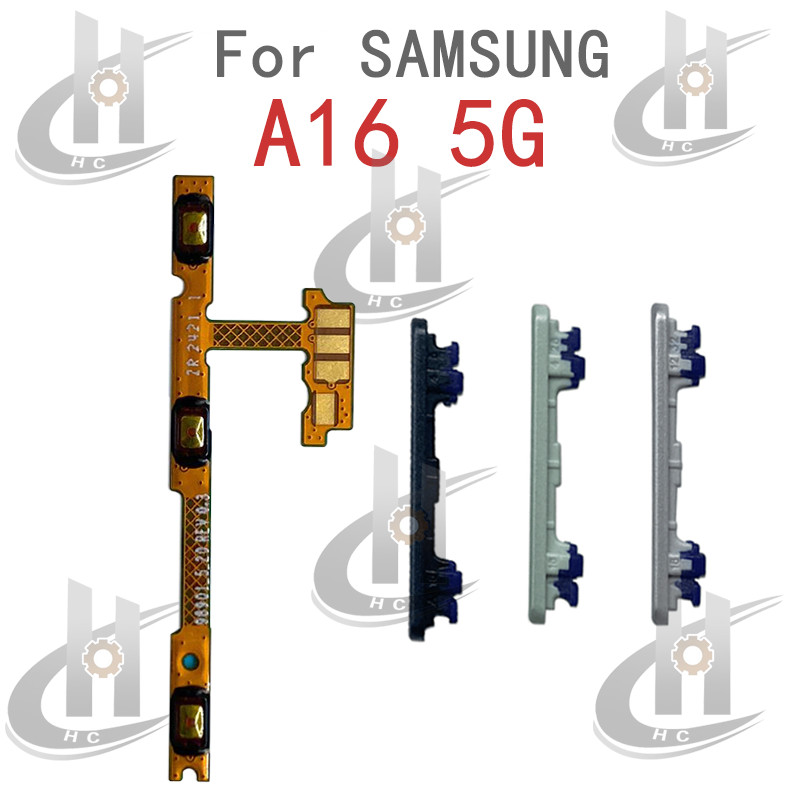 สําหรับ Samsung Galaxy A16 5G ปุ่มปรับระดับเสียงด้านข้างปุ่ม Flex Cable Keys ปุ่มปิดระดับเสียงขึ้นลงด้านข้างอะไหล่ทดแทน