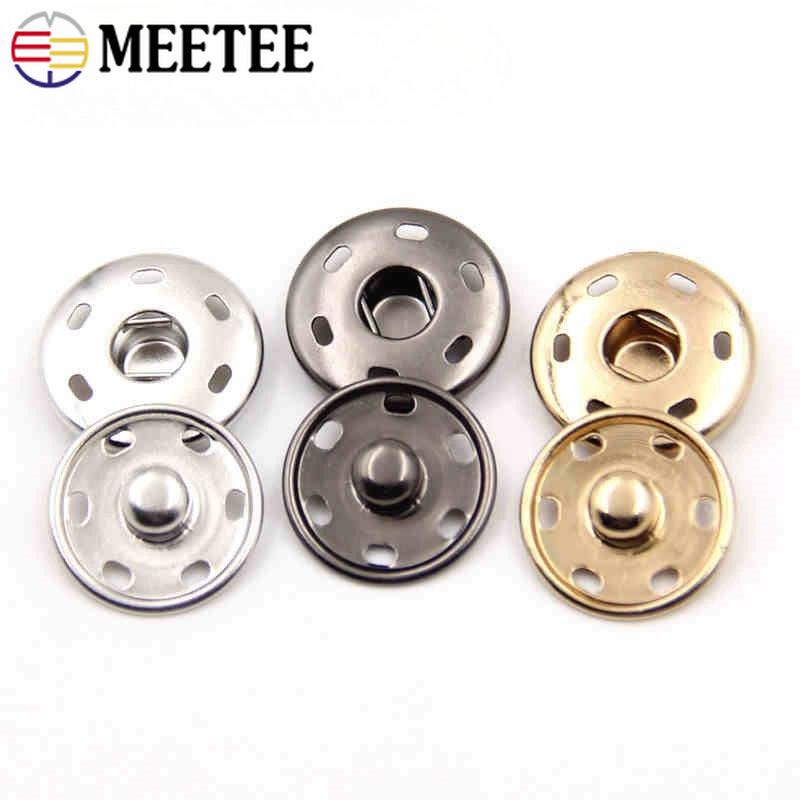 10 ชิ้นโลหะ Studs Fasteners กด Snap ครอบคลุมปุ่มเสื้อเสื้อแจ็คเก็ต DIY อุปกรณ์เสริม